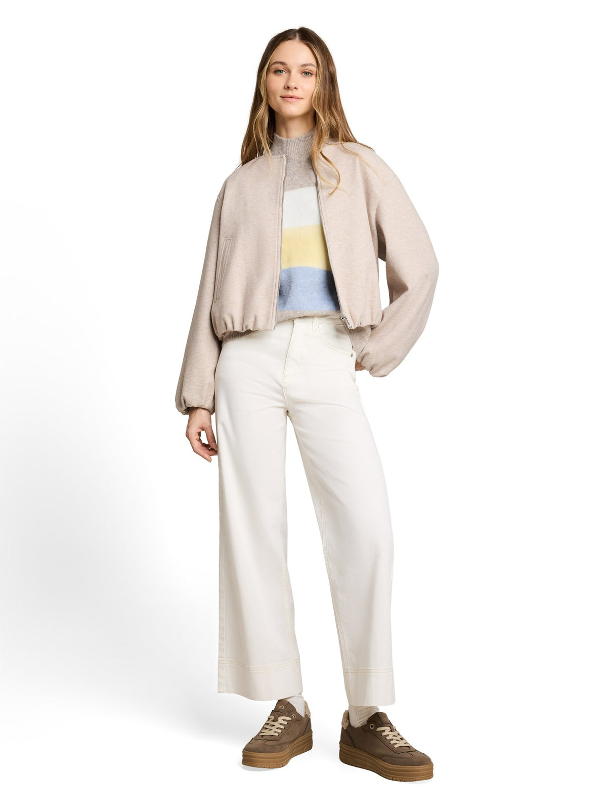 Tom Tailor denim Damen Pullover Beige Yellow Co