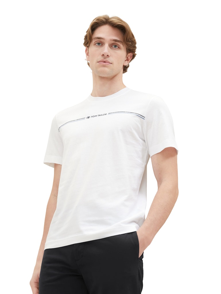 Tom Tailor Herren T-Shirts kurz White