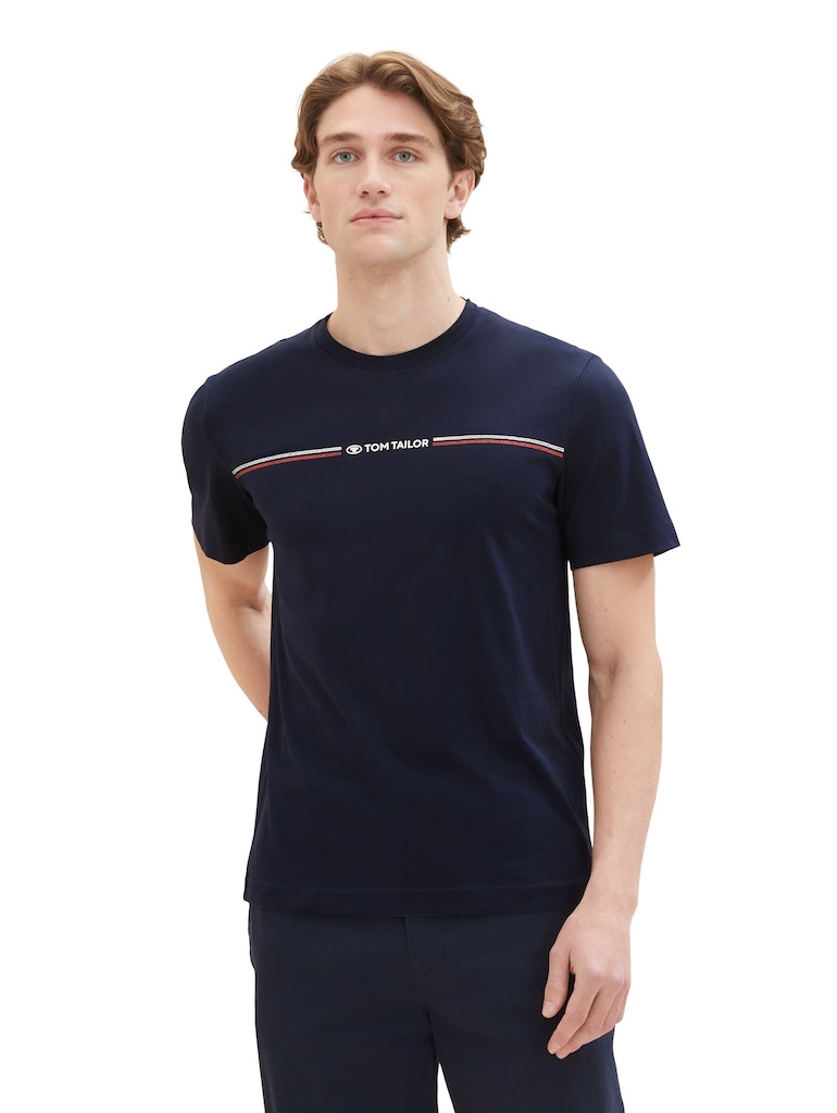 Tom Tailor Herren T-Shirts kurz Sky Captain Blu