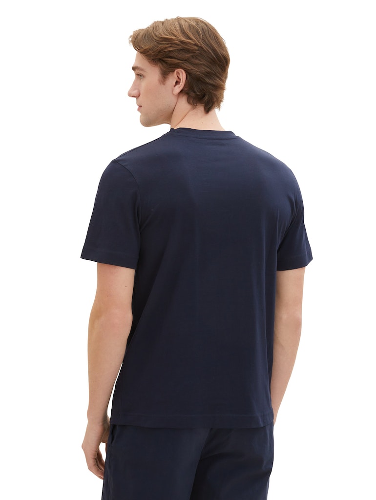 Tom Tailor Herren T-Shirts kurz Sky Captain Blu