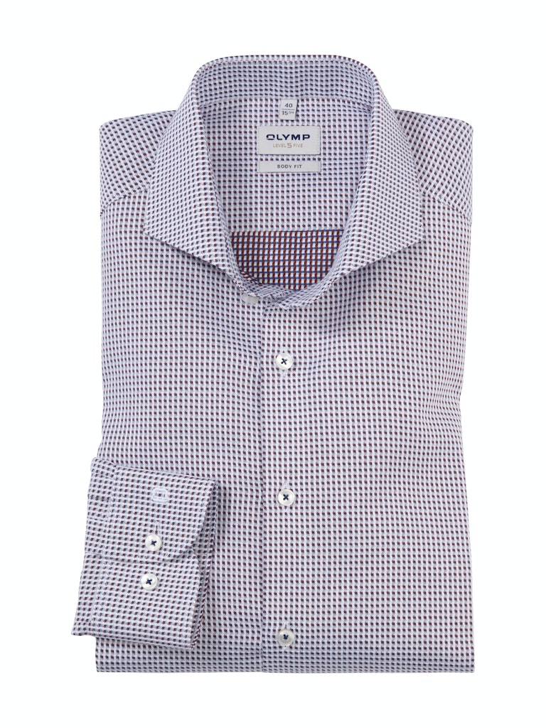 Olymp Herren Hemden lang  Rotbraun