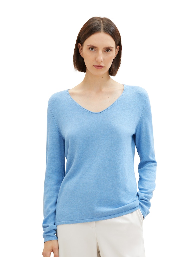 Tom Tailor Damen Pullover Sea Blue Melang