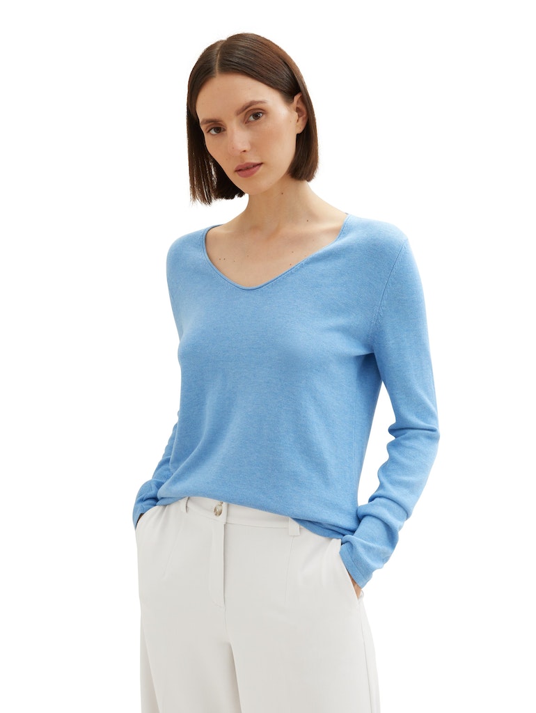 Tom Tailor Damen Pullover Sea Blue Melang