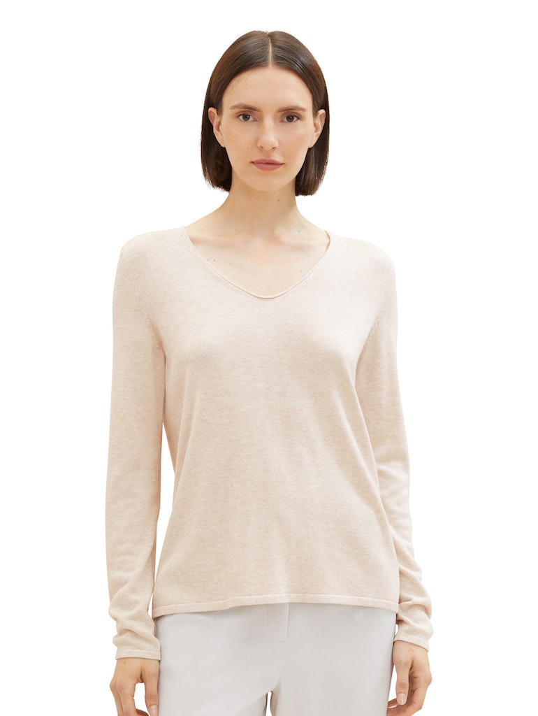 Tom Tailor Damen Pullover Desert Sand Mel