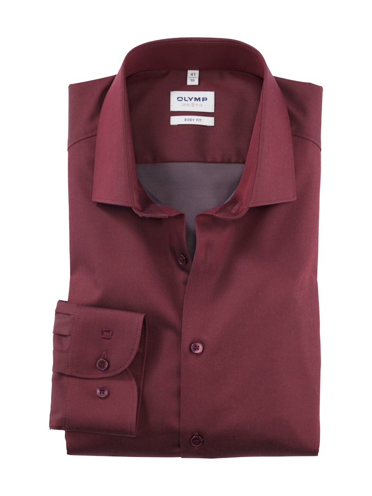 Olymp Herren Hemden lang  Dunkelrot