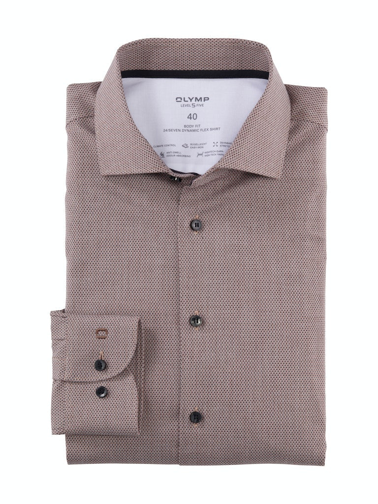 Olymp Herren Hemden lang  Rotbraun