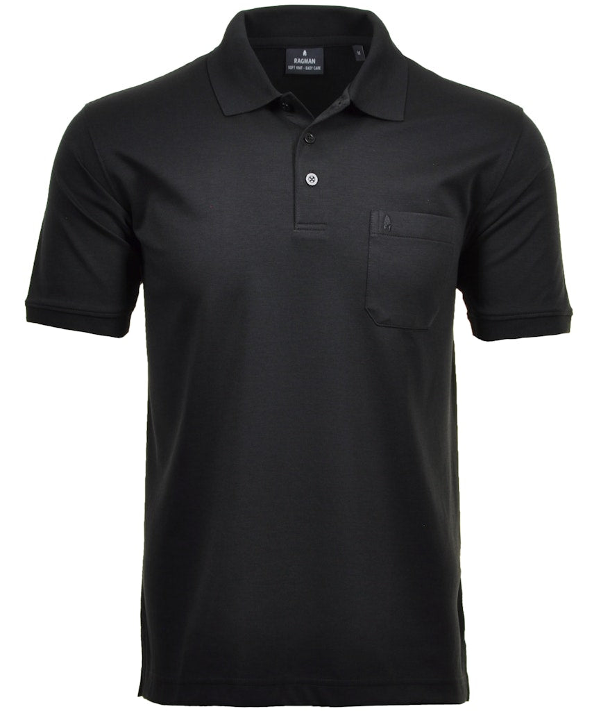 Ragman Herren Polo-Shirts  Schwarz