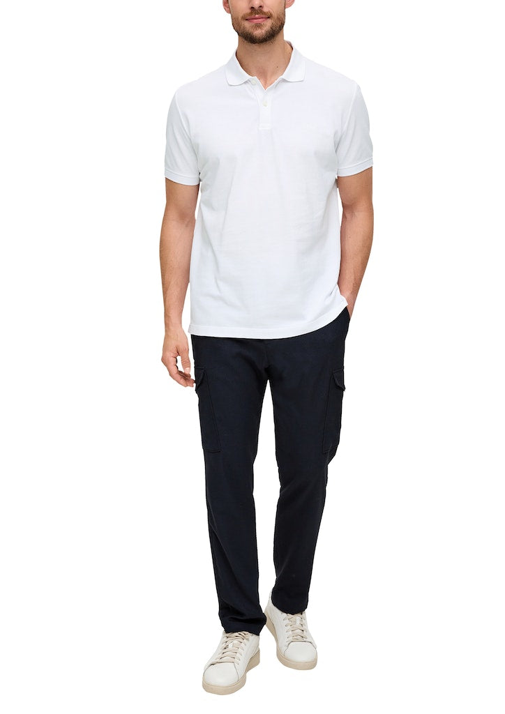 S. Oliver red Herren Polo-Shirts White