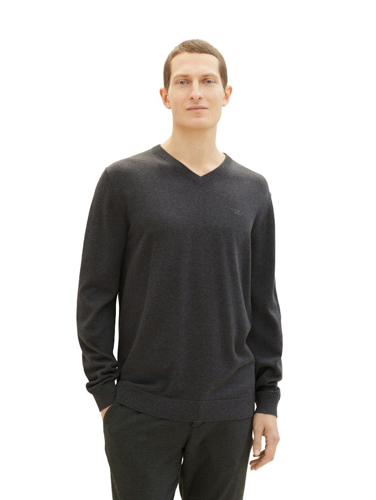 Tom Tailor Herren Pullover Black Grey Mela