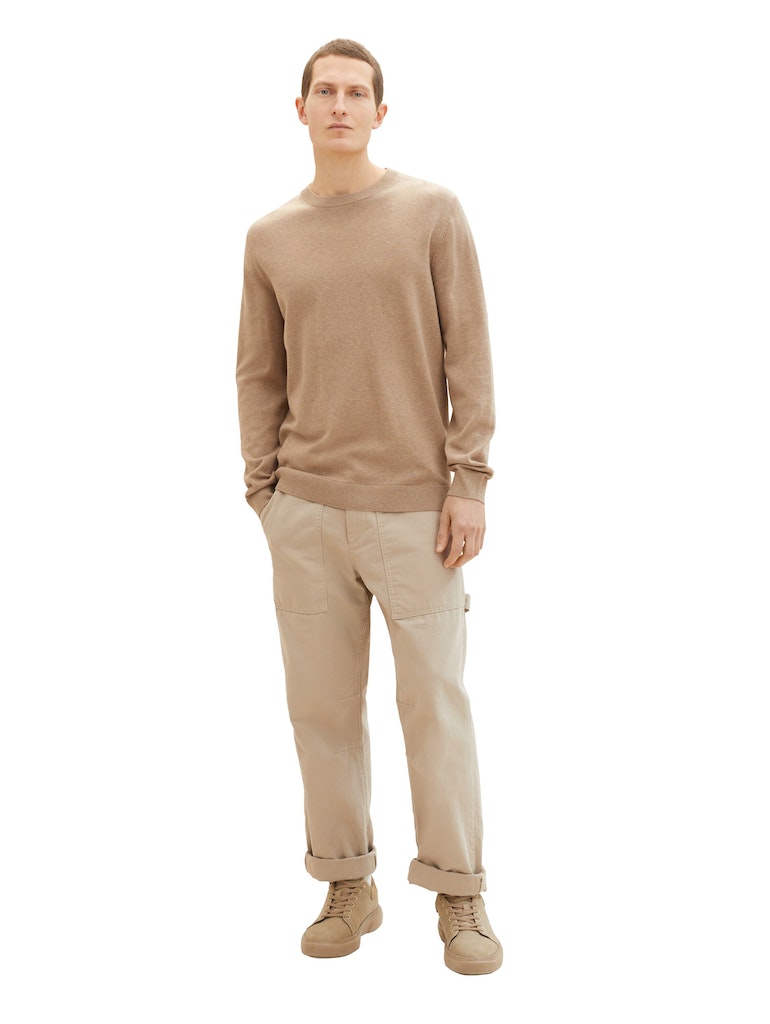 Tom Tailor Herren Pullover Hazel Brown Mel