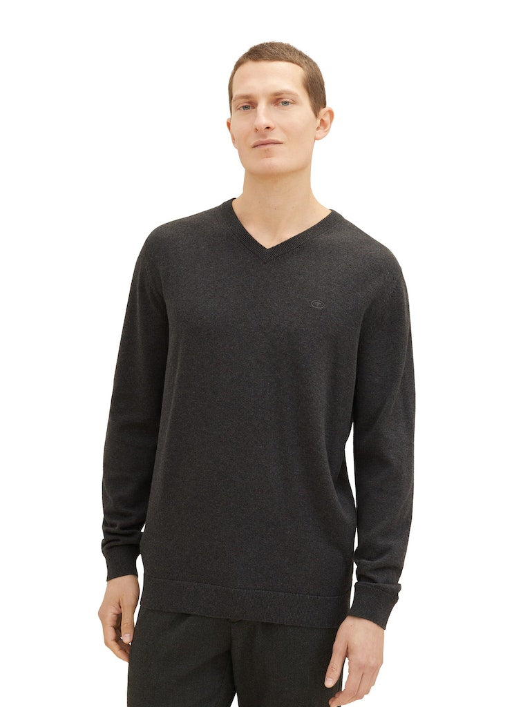 Tom Tailor Herren Pullover Black Grey Mela