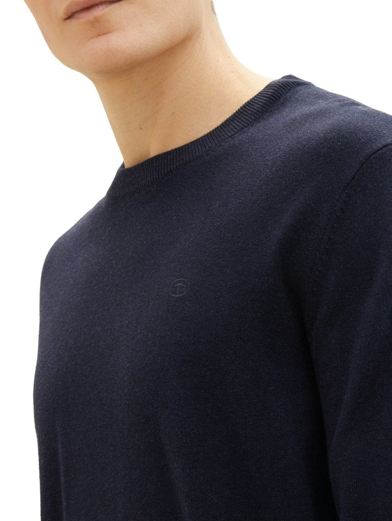Tom Tailor Herren Pullover Knitted Navy Me