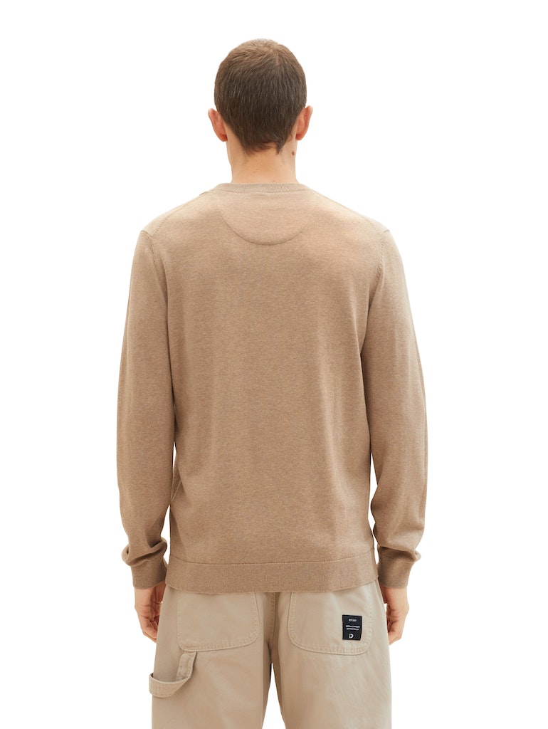Tom Tailor Herren Pullover Hazel Brown Mel