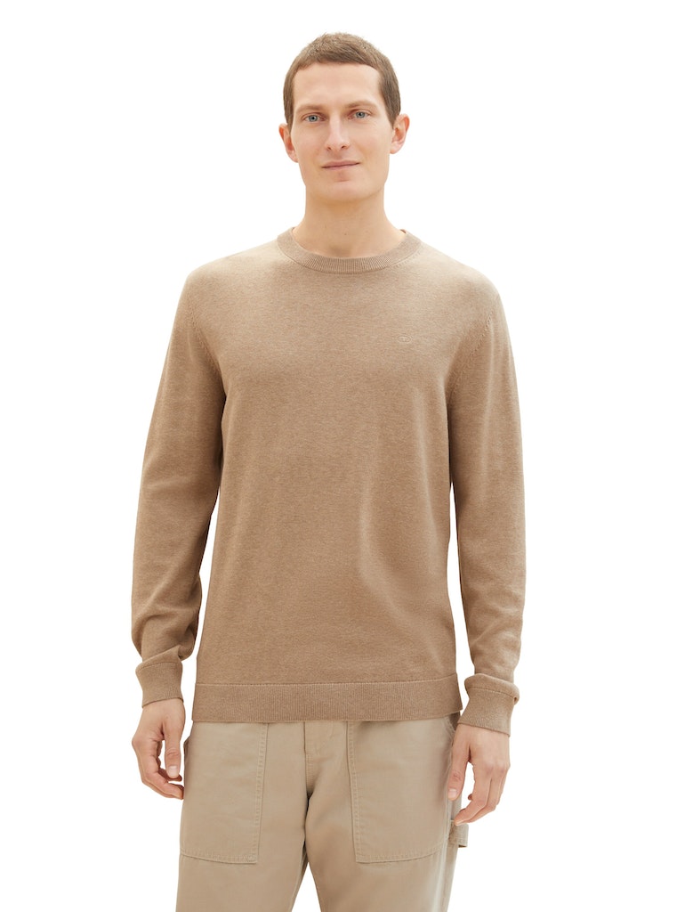 Tom Tailor Herren Pullover Hazel Brown Mel
