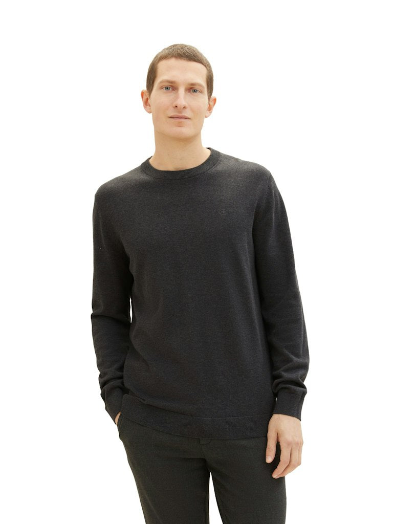 Tom Tailor Herren Pullover Black Grey Mela