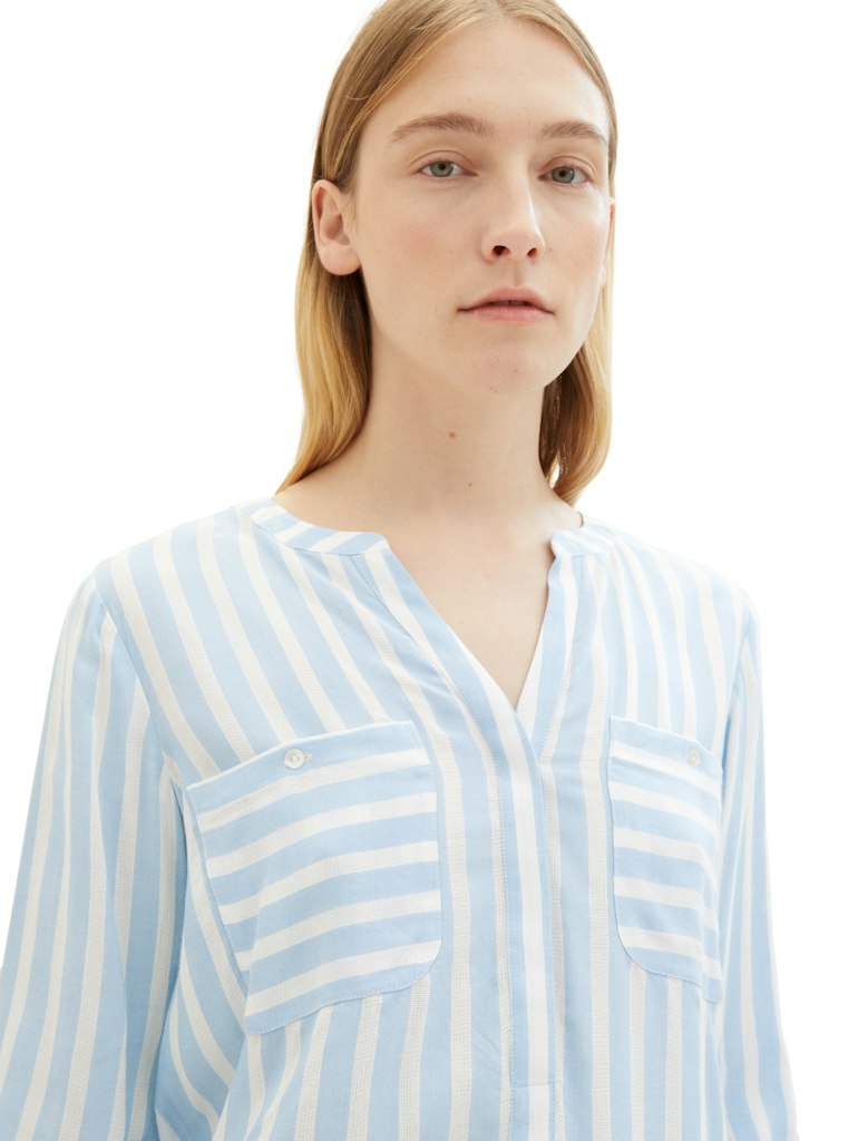 Tom Tailor Damen Blusen Offwhite Blue V