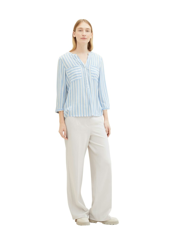 Tom Tailor Damen Blusen Offwhite Blue V