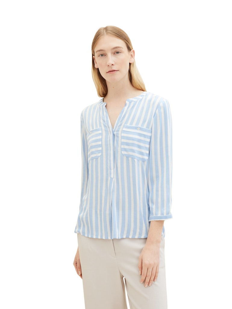 Tom Tailor Damen Blusen Offwhite Blue V