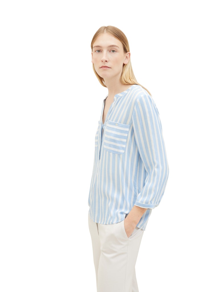 Tom Tailor Damen Blusen Offwhite Blue V