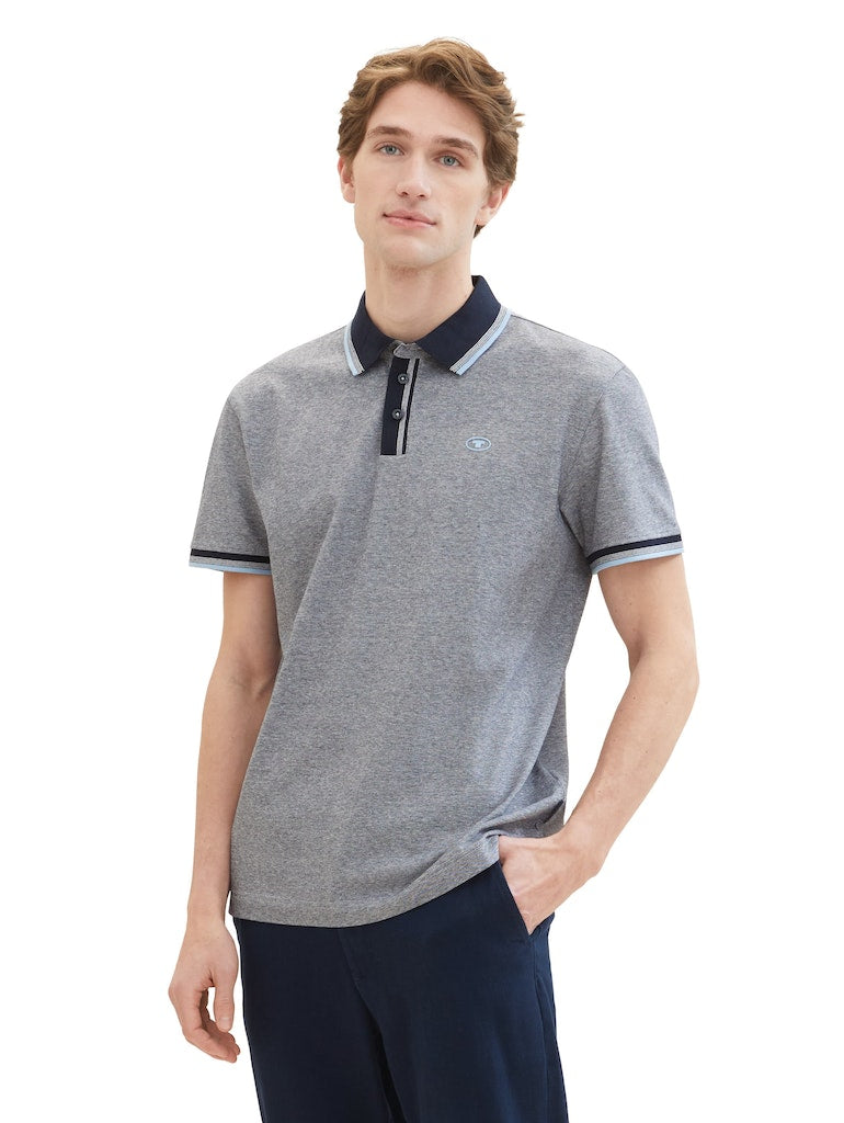 Tom Tailor Herren Polo-Shirts Navy White Two