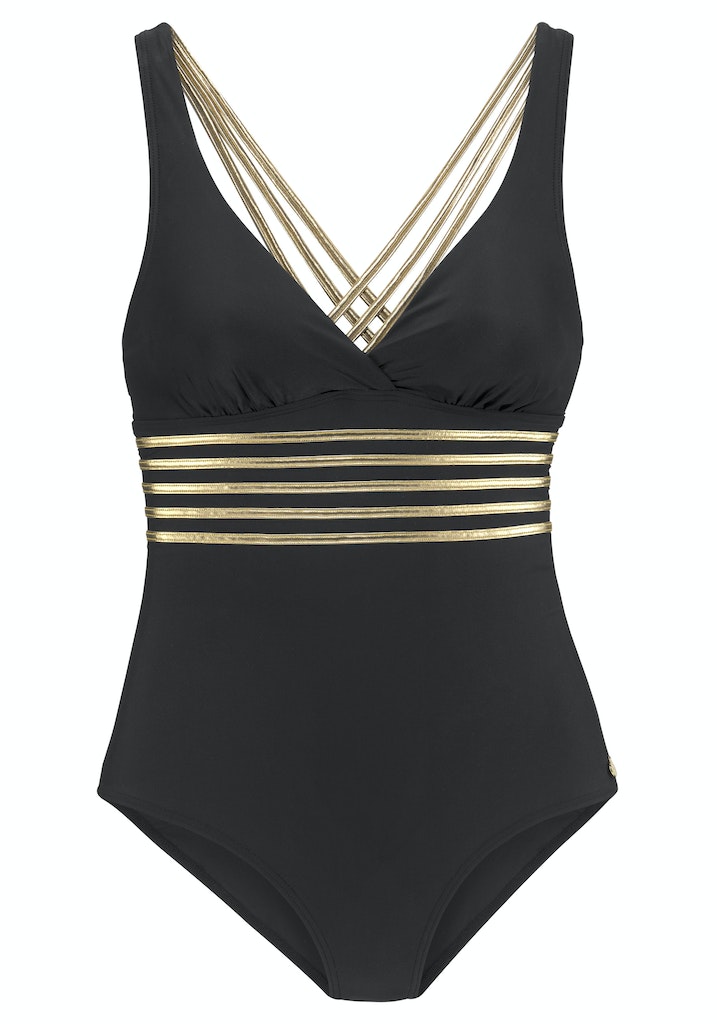 Lascana Badeanzug Black-Gold