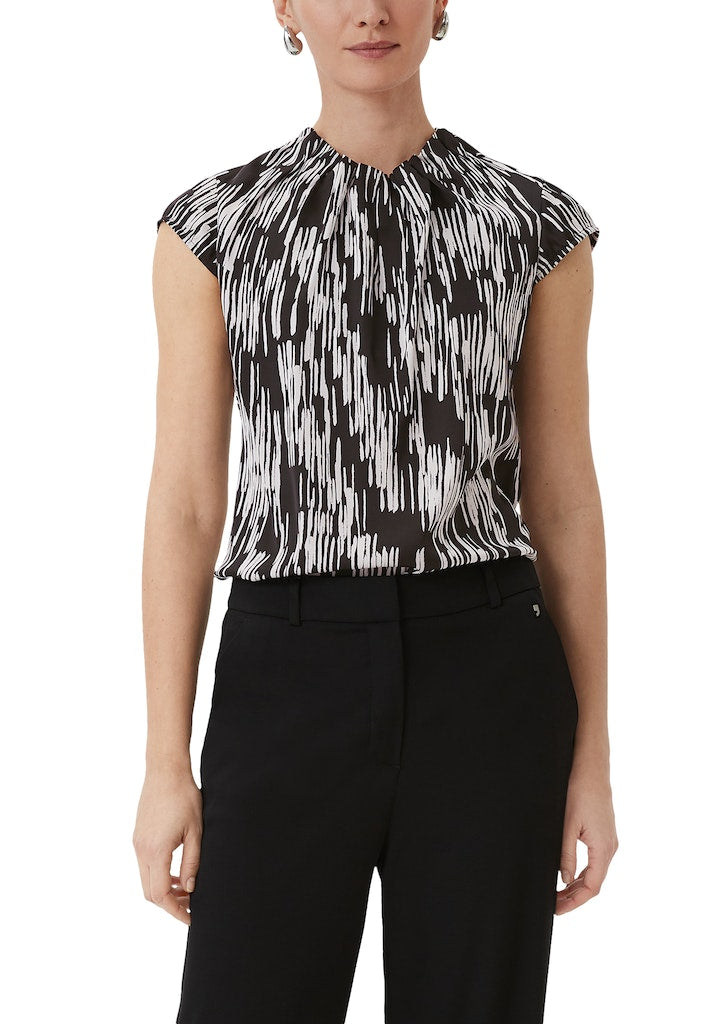 Comma Damen Blusen Grey/Black