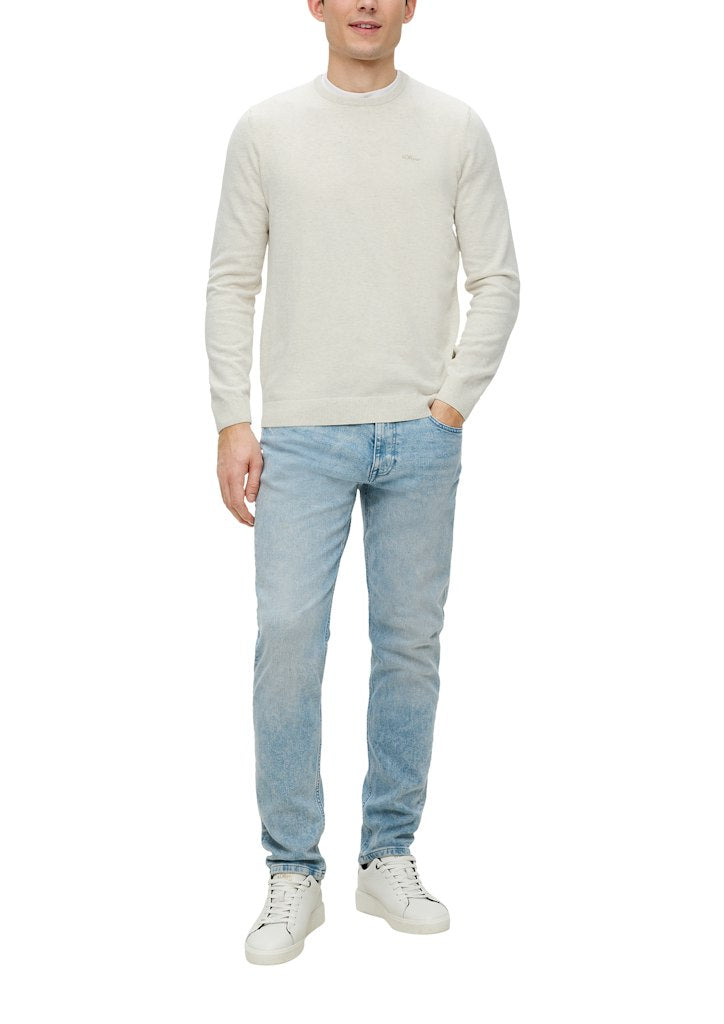 S. Oliver red Herren Pullover White