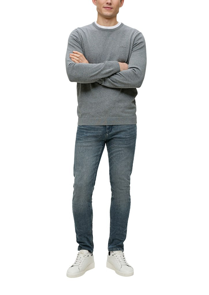 S. Oliver red Herren Pullover Grey/Black