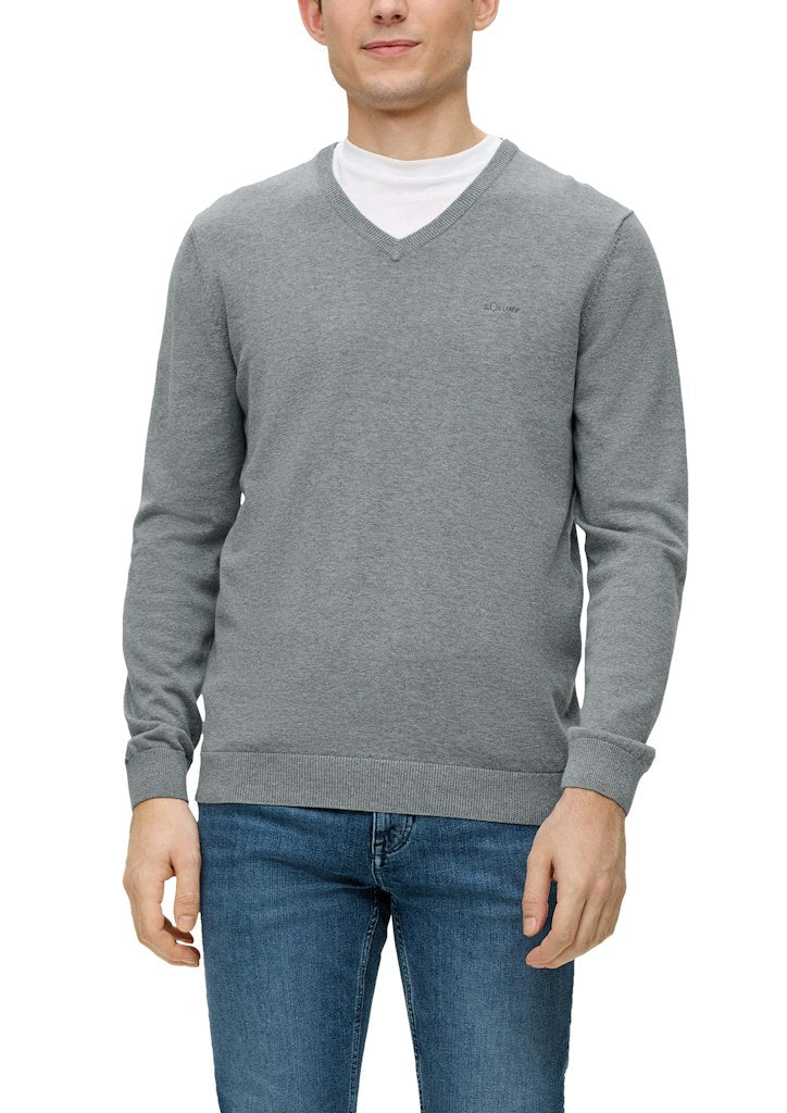 S. Oliver red Herren Pullover Grey/Black