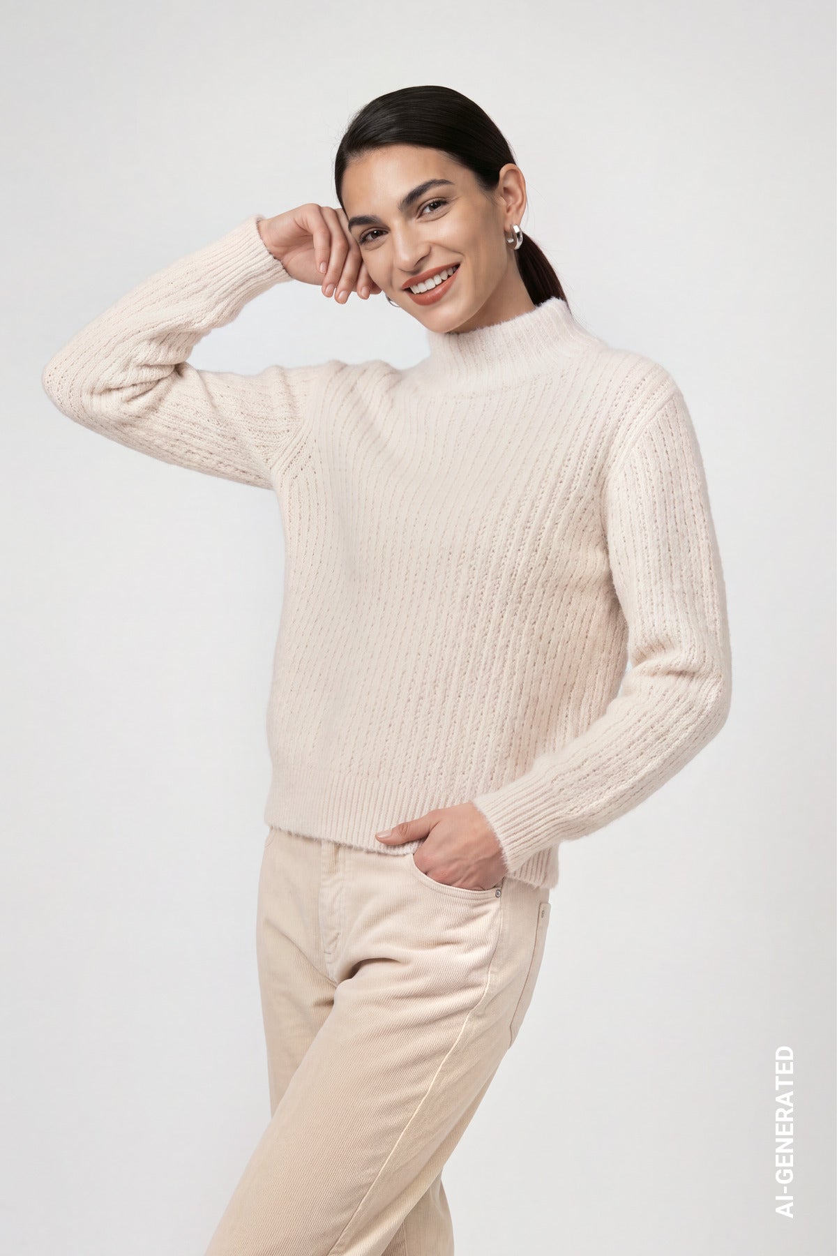 Monari Damen Pullover Crème Brulé