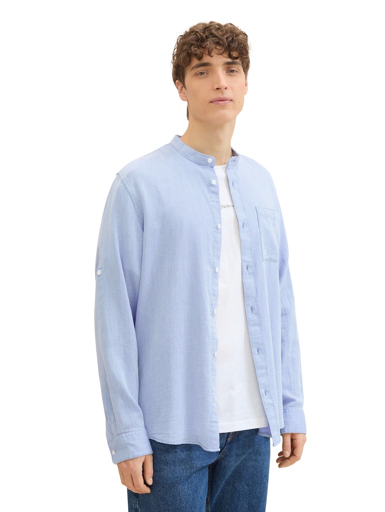 Tom Tailor denim Herren Hemden lang Blue White Squa