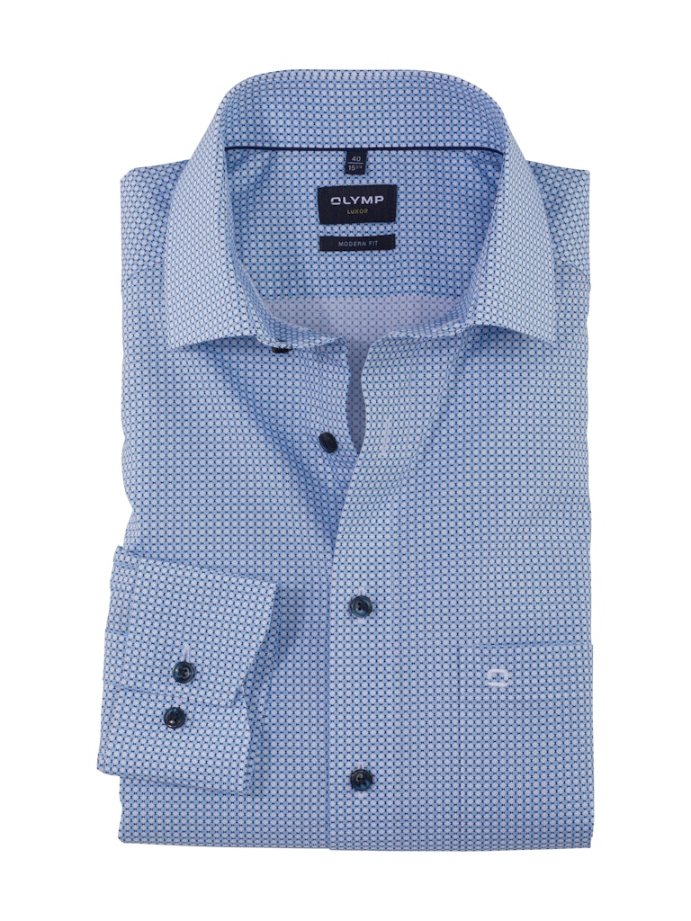 Olymp Herren Hemden lang  Bleu