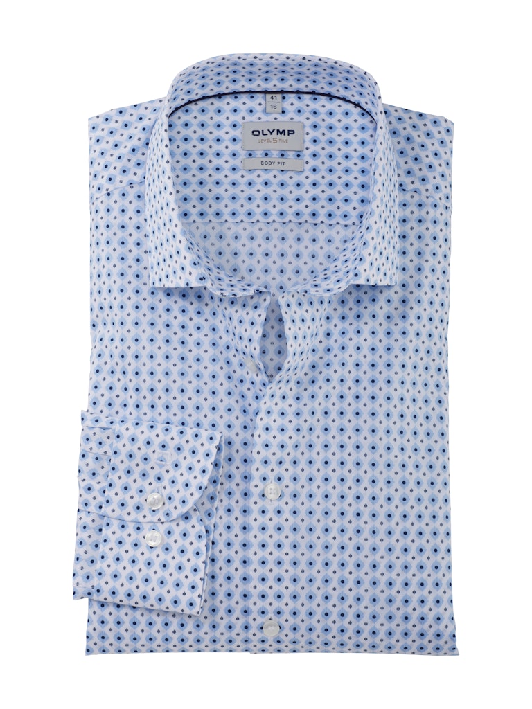 Olymp Herren Hemden lang  Bleu