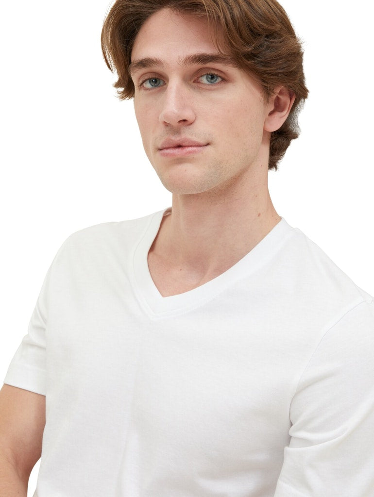 Tom Tailor Herren T-Shirts kurz White