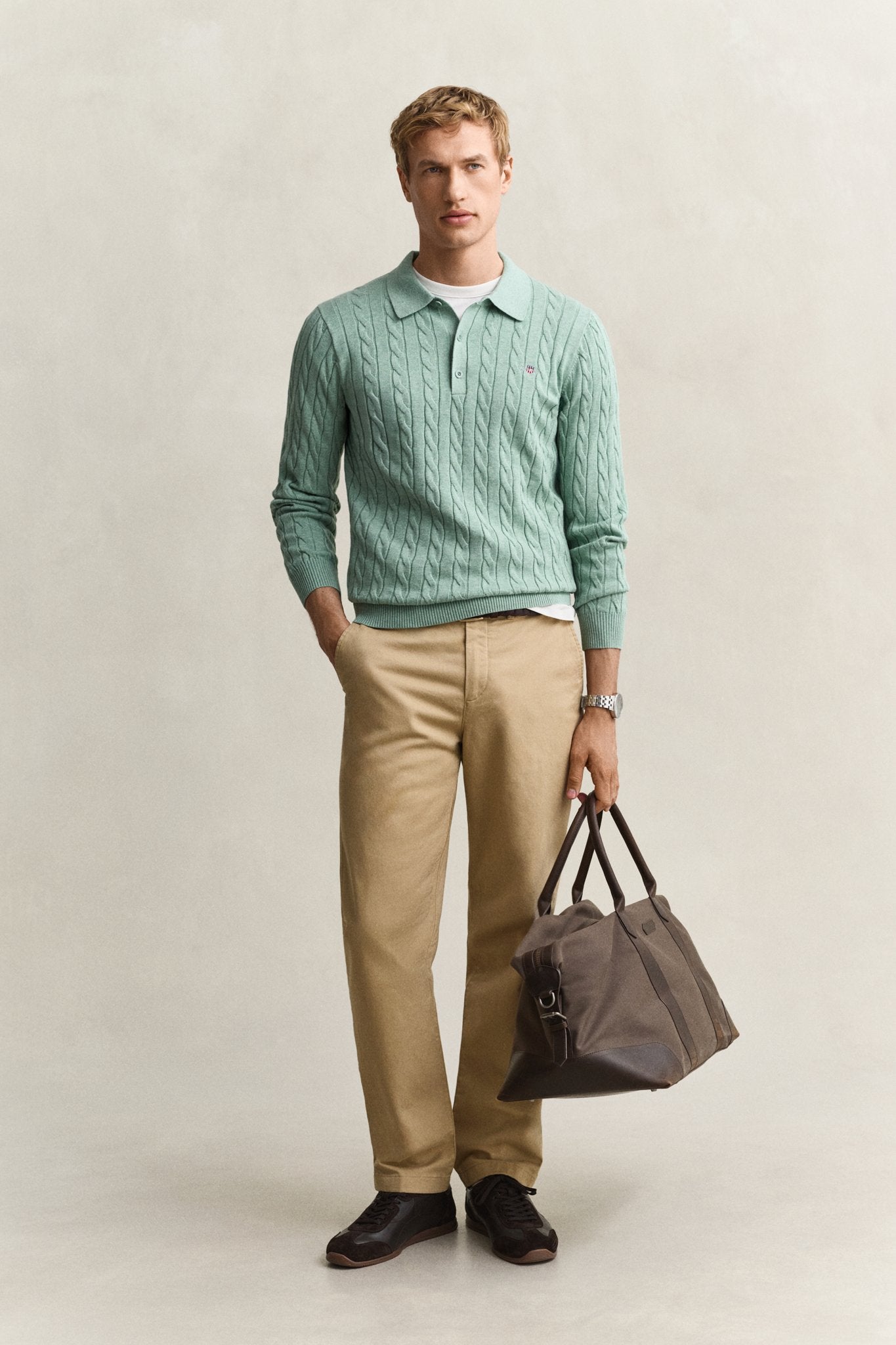 Gant Herren Pullover  Soft Green