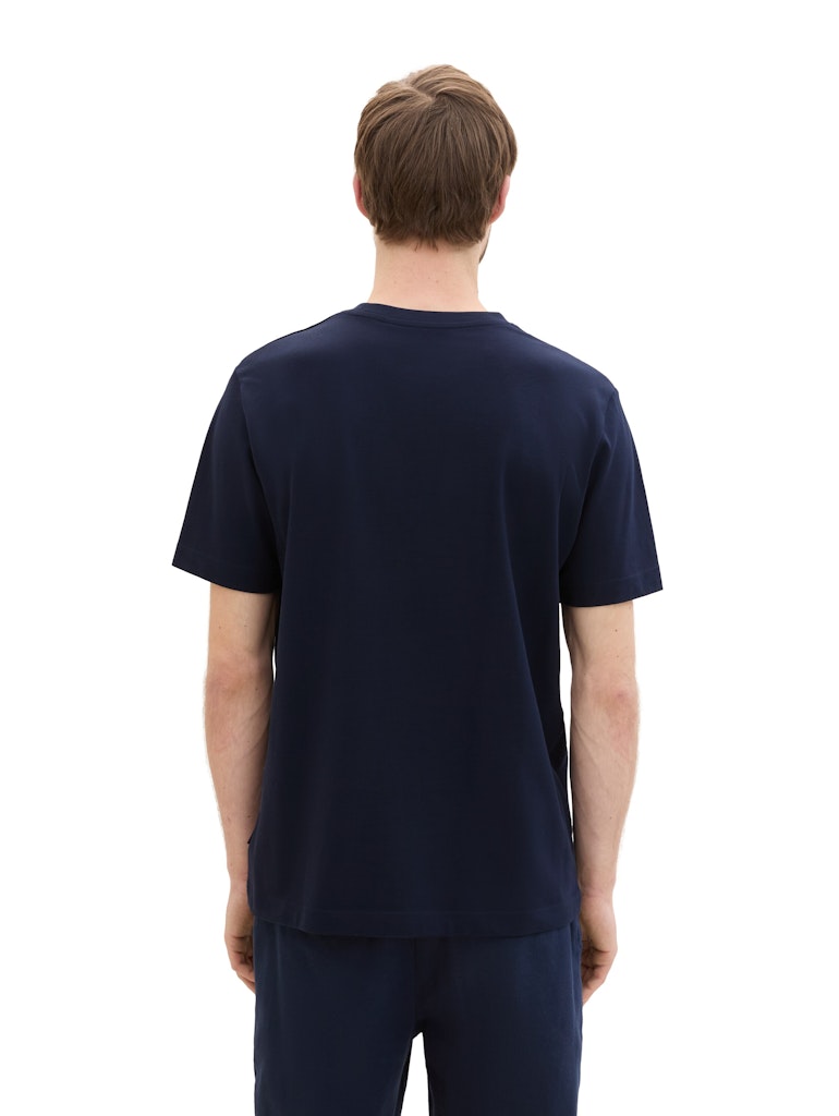 Tom Tailor Herren T-Shirts kurz Sky Captain Blu