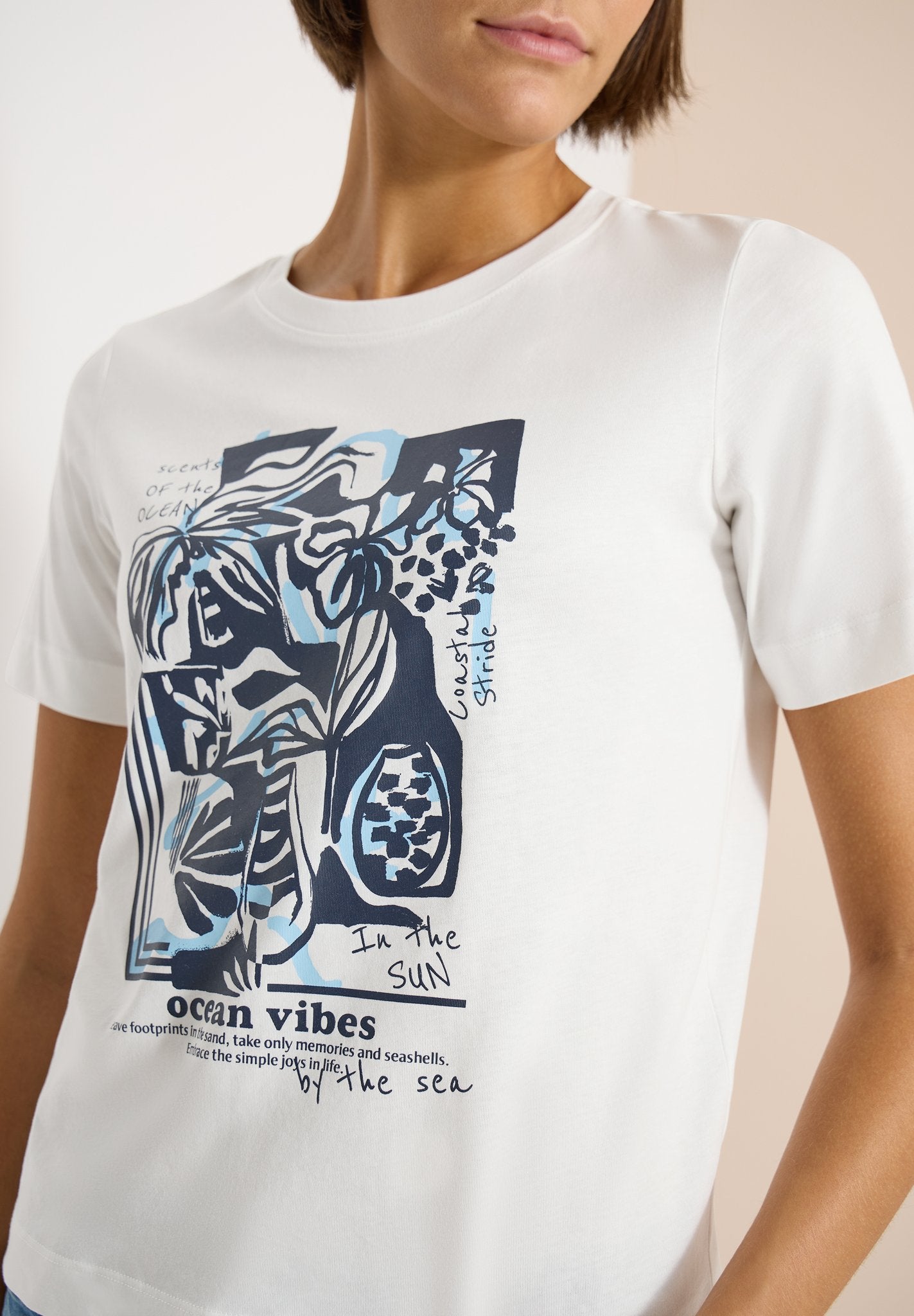 Cecil Damen T-Shirts  Vanilla W