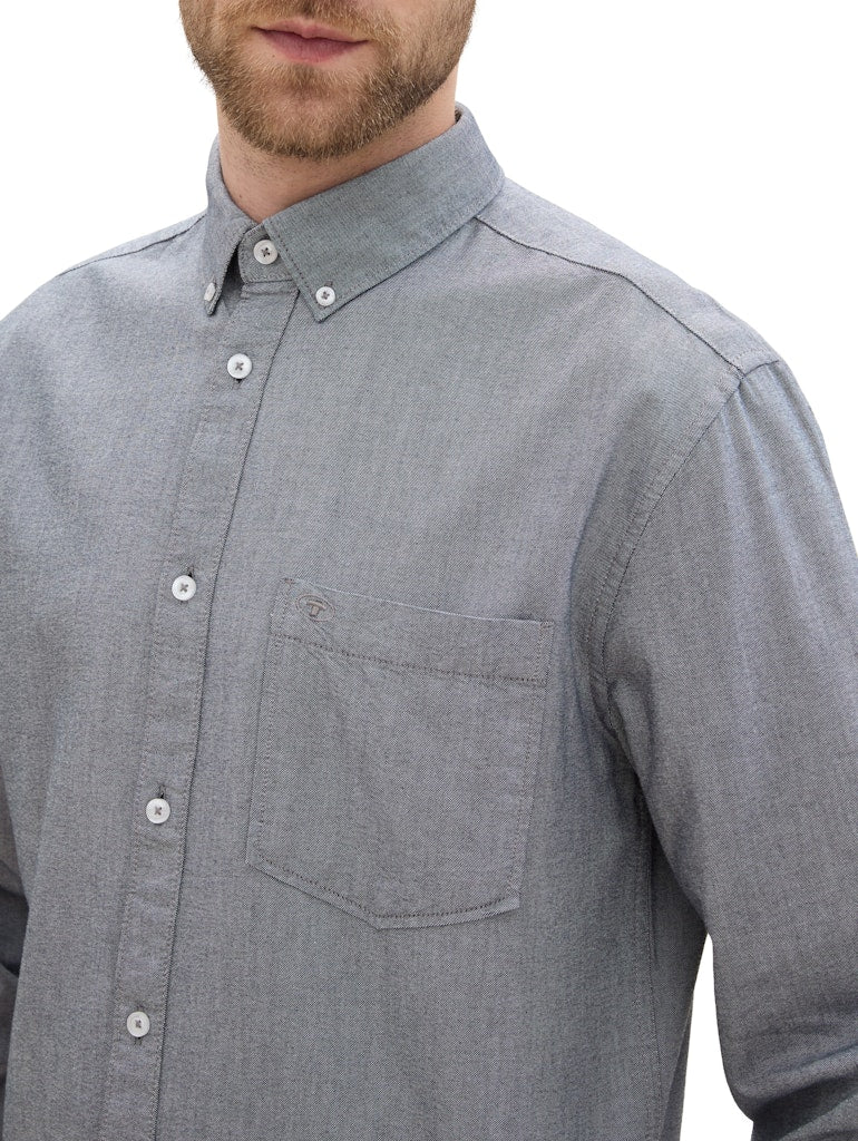 Tom Tailor Herren Hemden lang Navy Chambray