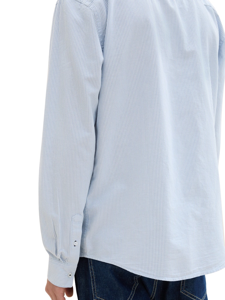 Tom Tailor Herren Hemden lang White Light Blu