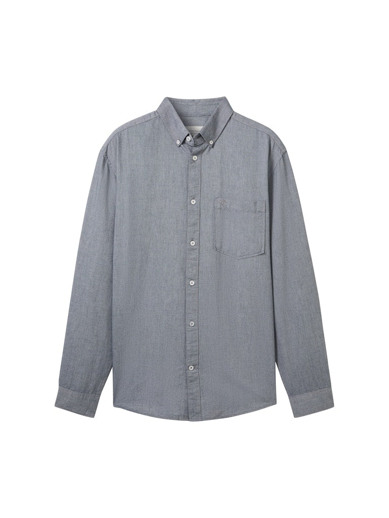 Tom Tailor Herren Hemden lang Navy Chambray
