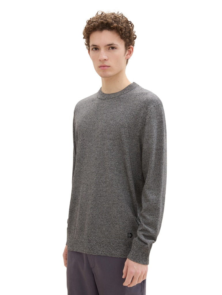 Tom Tailor denim Herren Pullover Grey Tonal Moul