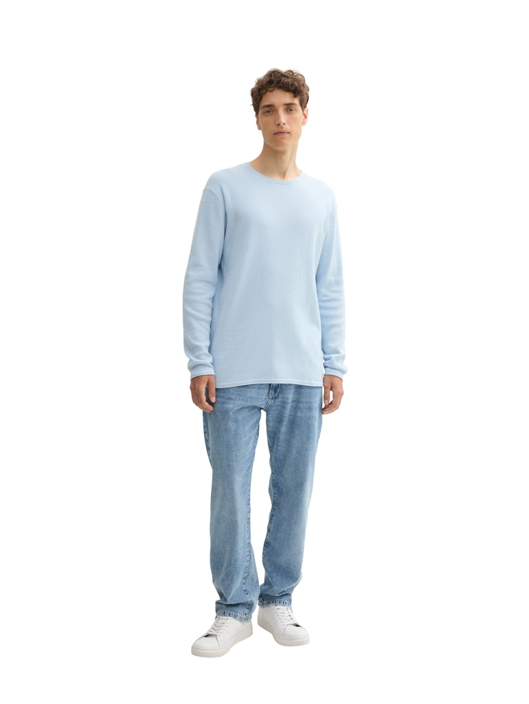 Tom Tailor denim Herren Pullover Light Metal Blu