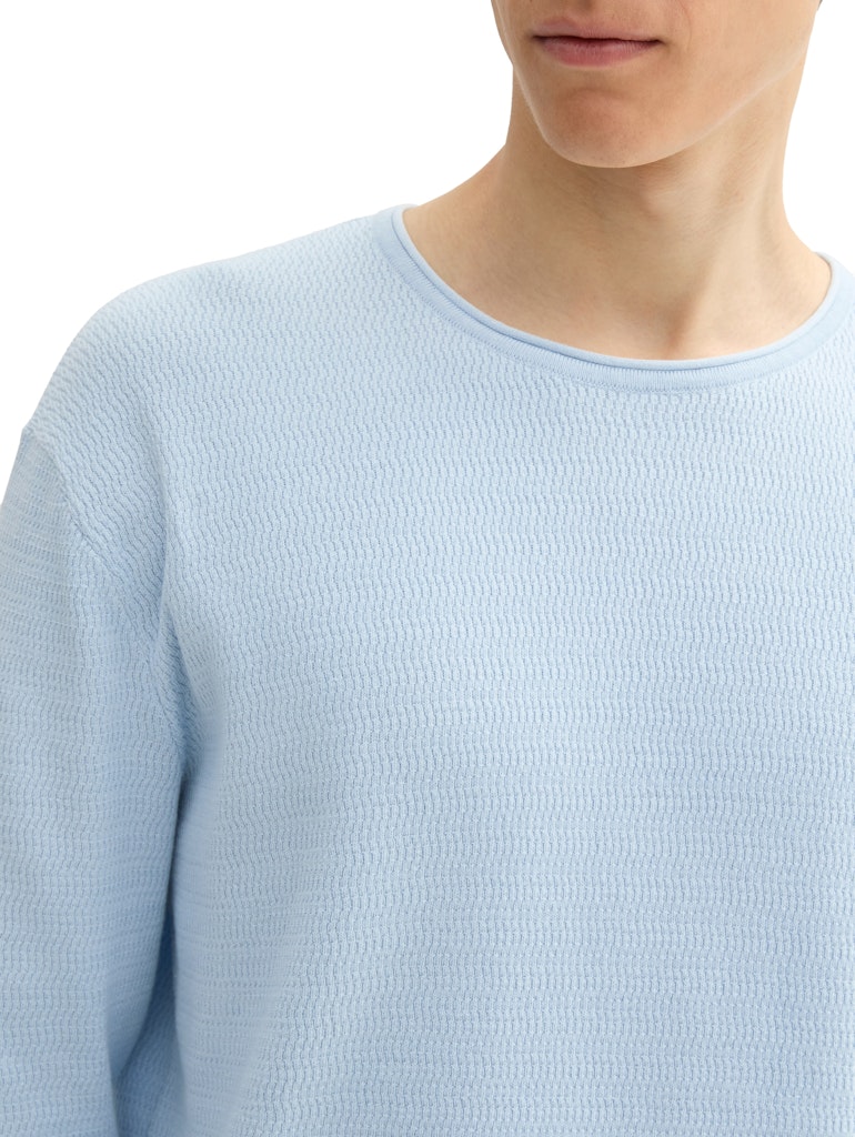 Tom Tailor denim Herren Pullover Light Metal Blu