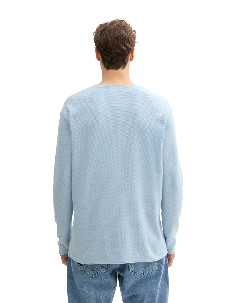 Tom Tailor denim Herren Pullover Light Metal Blu