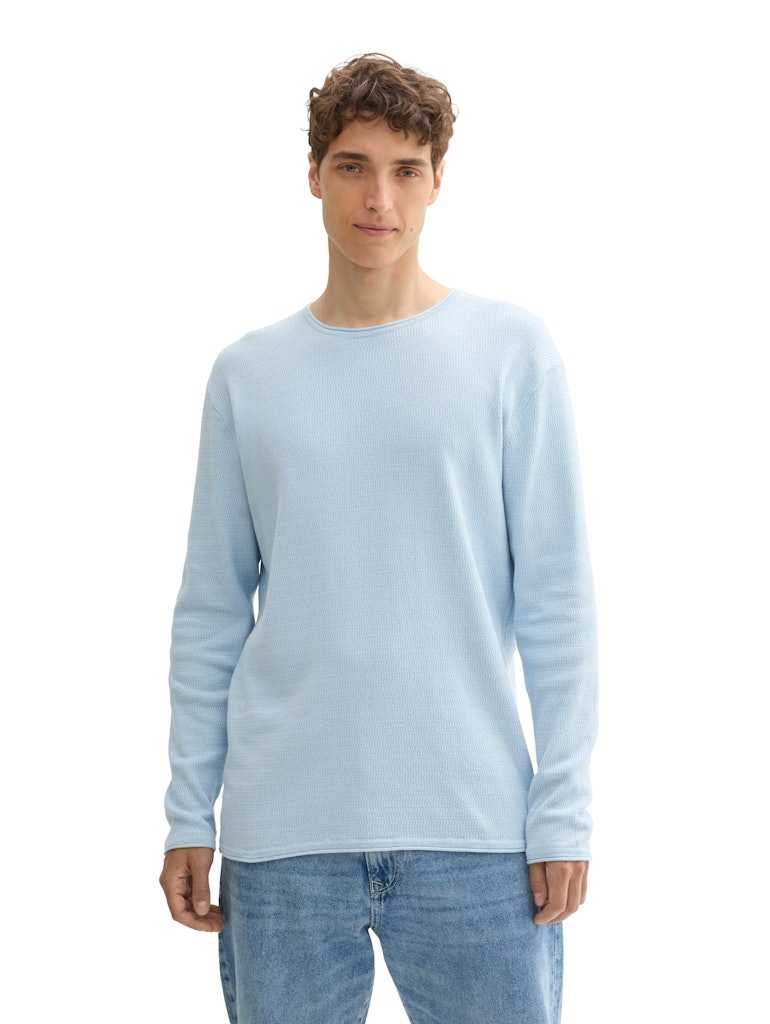 Tom Tailor denim Herren Pullover Light Metal Blu