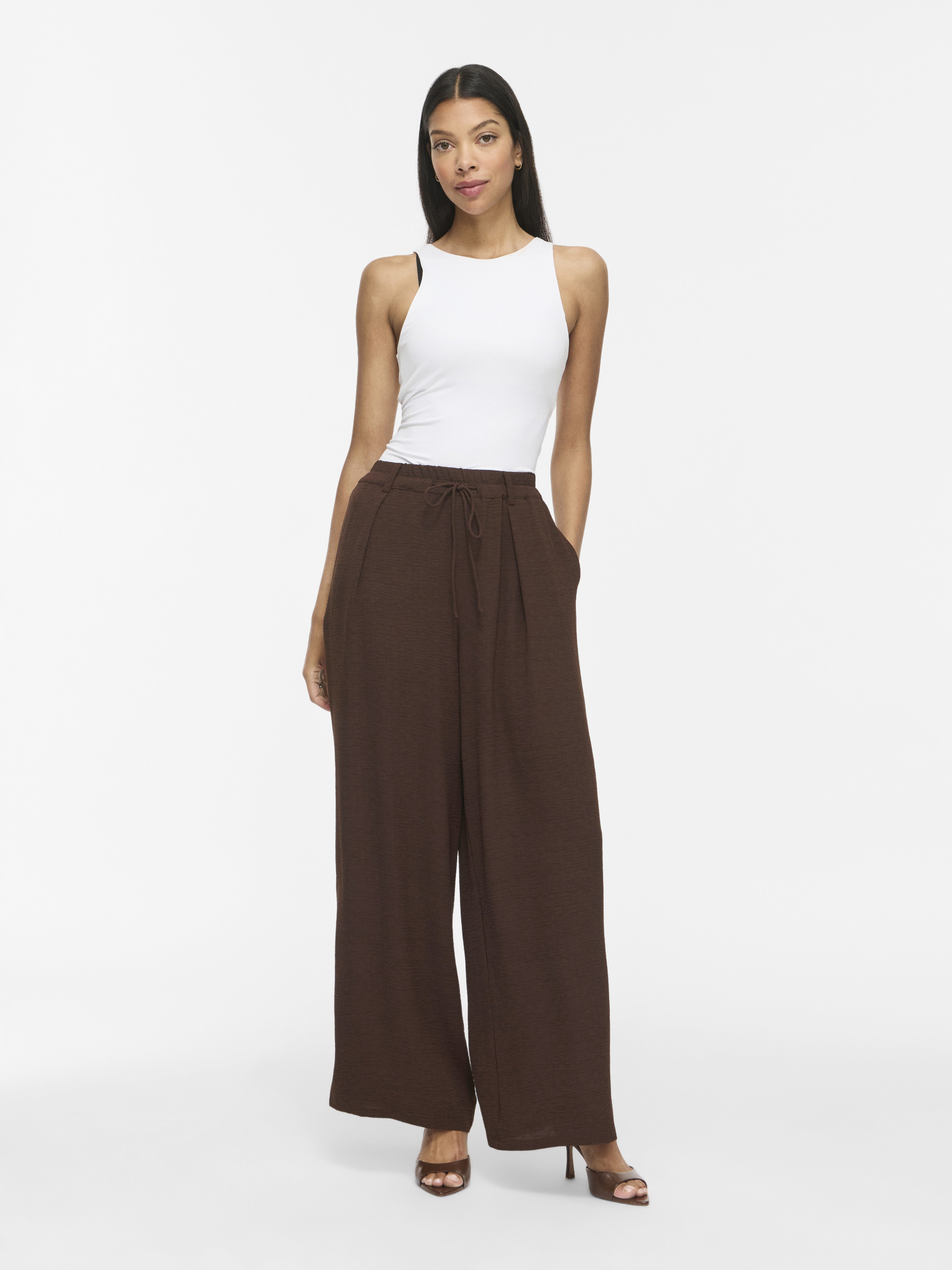 Vila Damen Hosen Coffee Bean