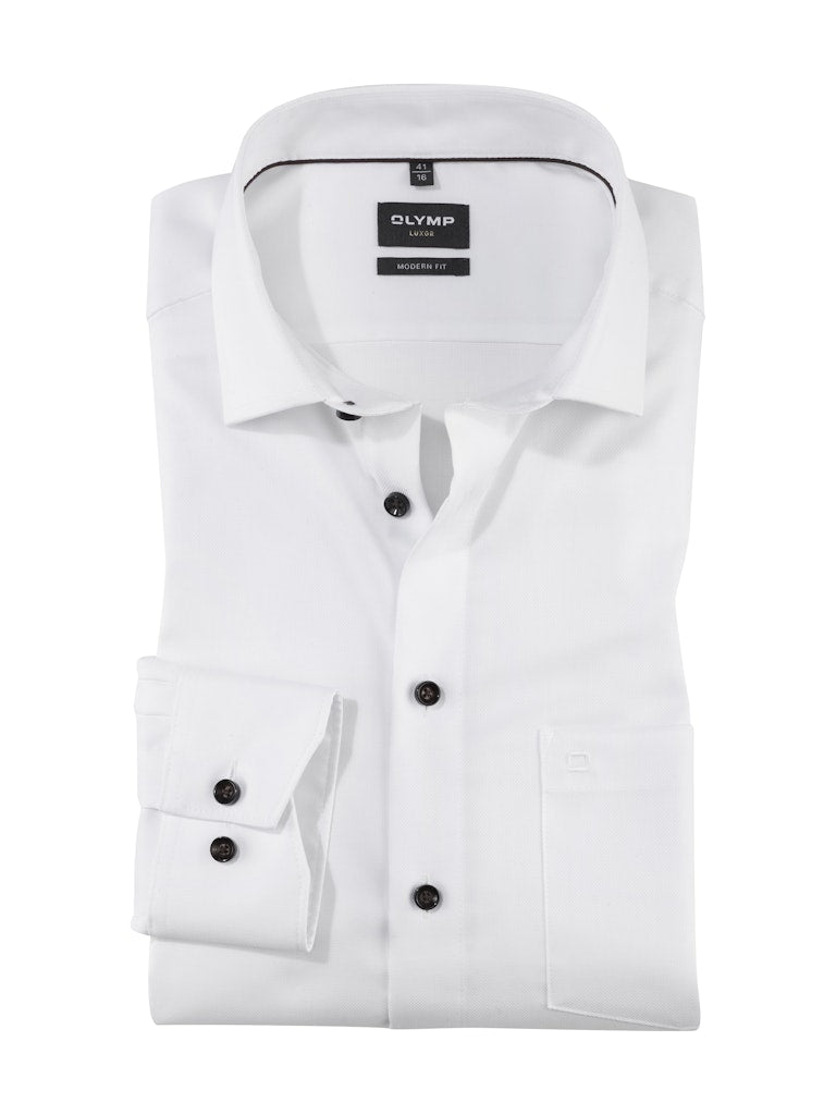 Olymp Herren Hemden lang  Weiss