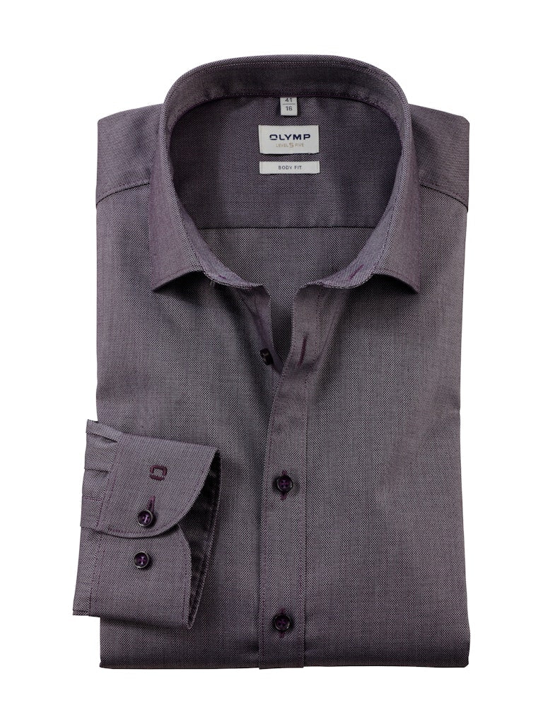 Olymp Herren Hemden lang  Pflaume