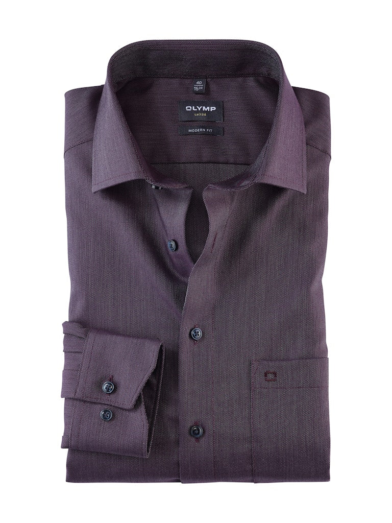 Olymp Herren Hemden lang  Pflaume