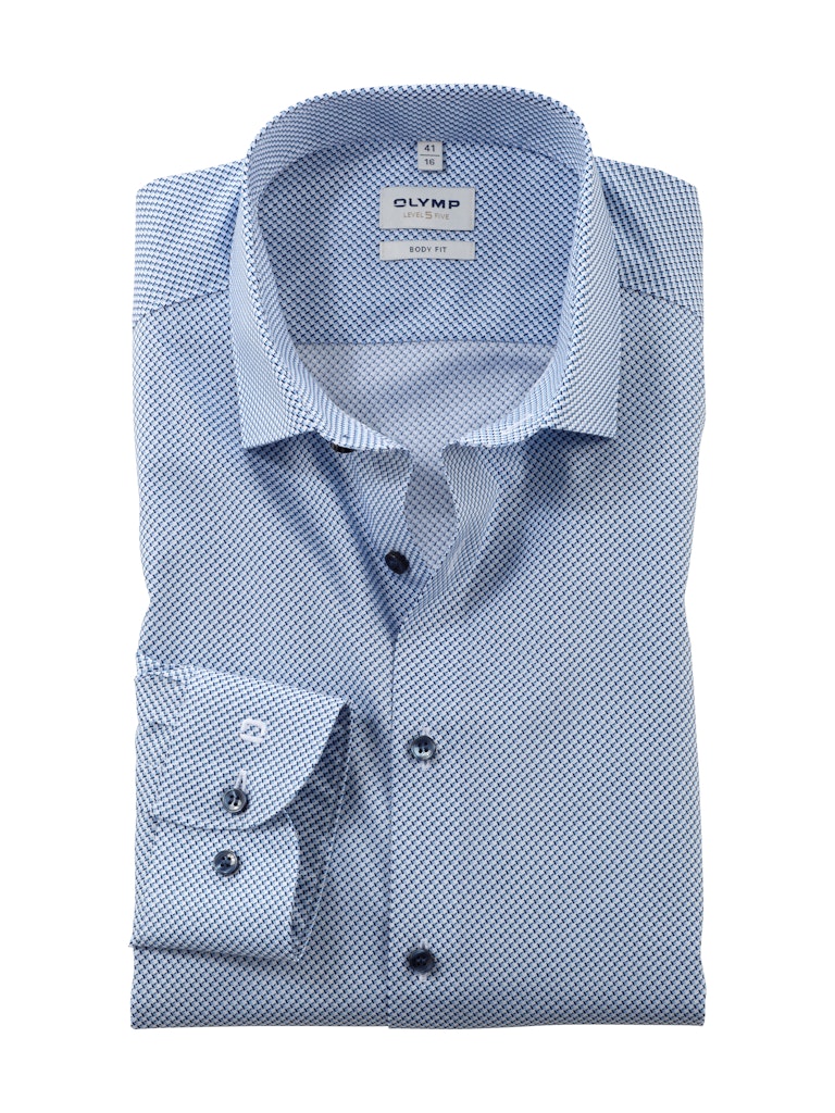 Olymp Herren Hemden lang  Bleu